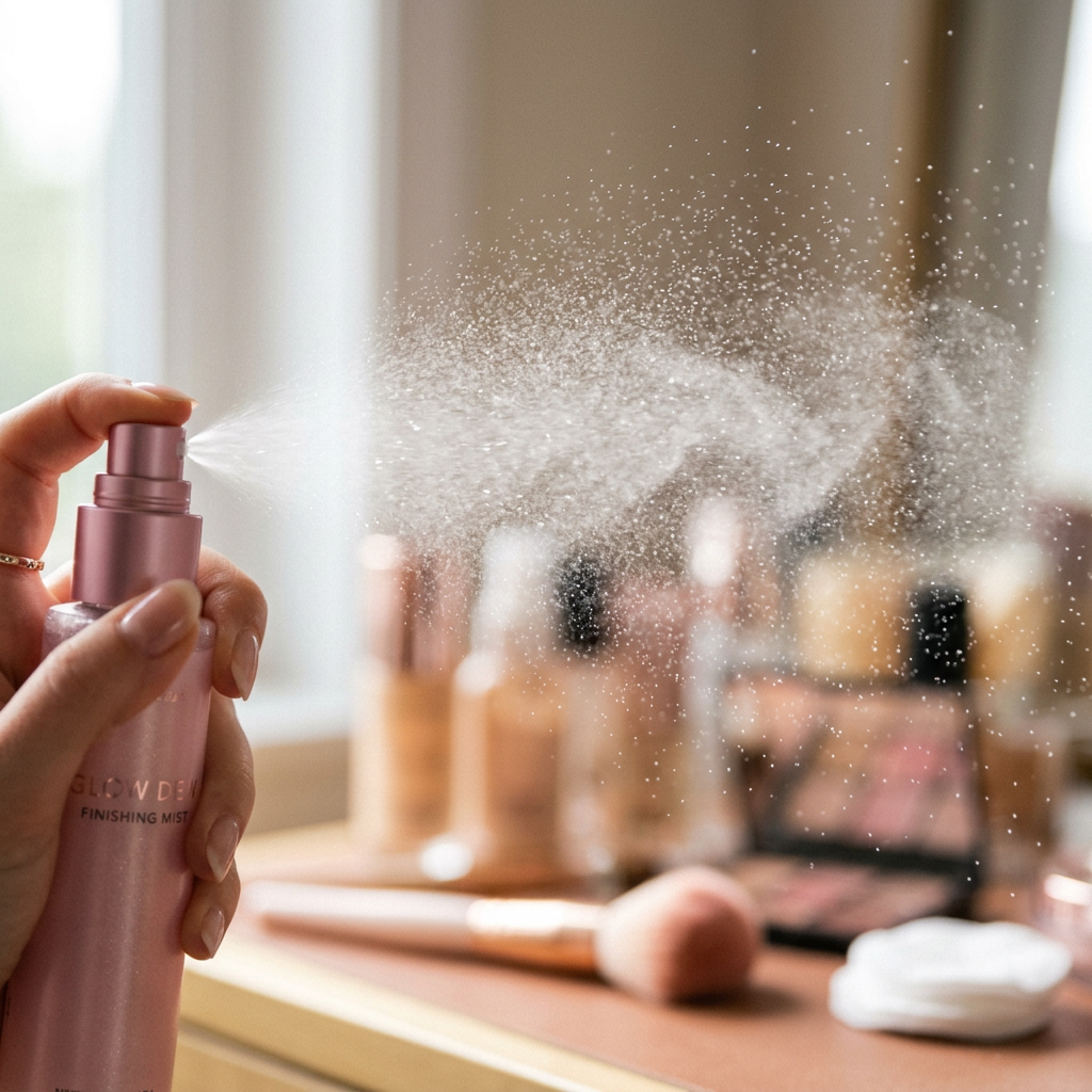 Brume du fixateur spray en gros plan